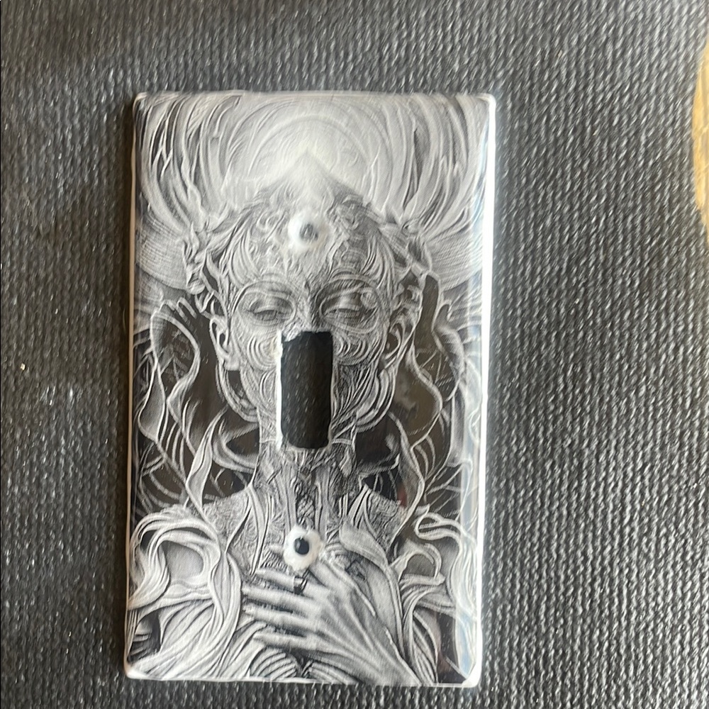 Artistic Black and Gray Light Switch Cover